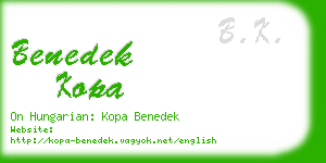 benedek kopa business card